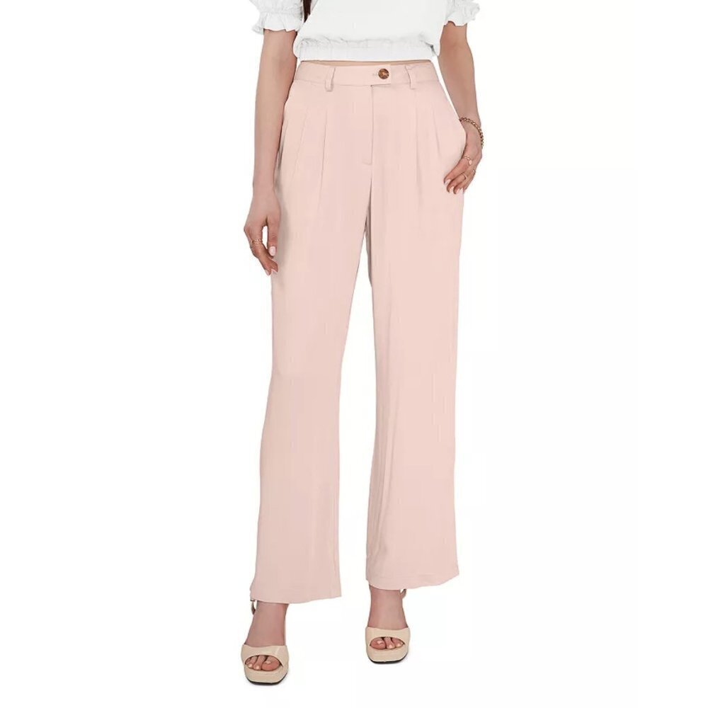 NWT 1.STATE Bon Voyage Pleated Wide Leg Pants in Peachskin